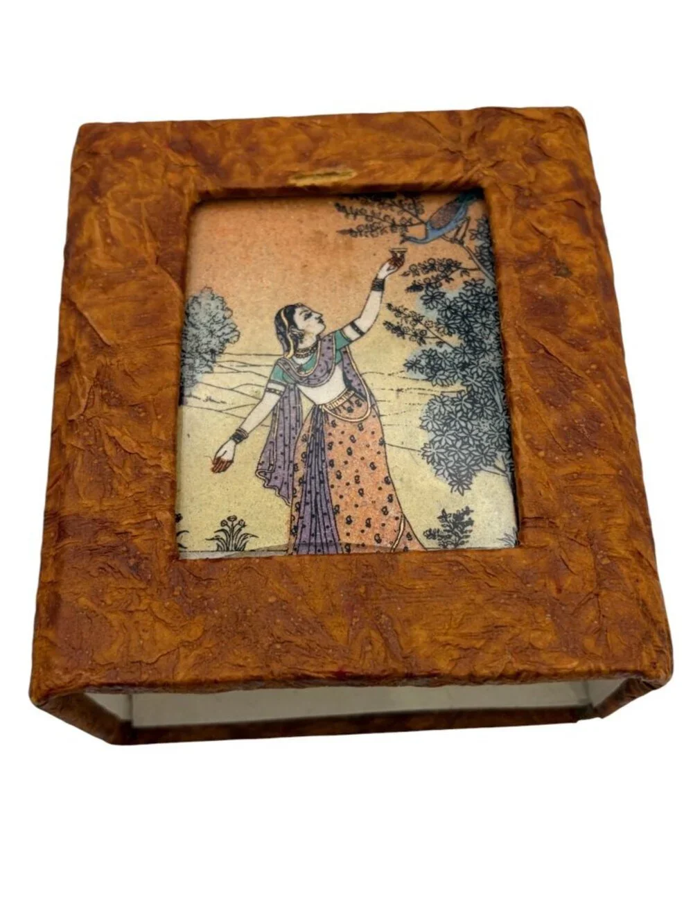 Handmade Rajasthan India Papier Mâché Pen Holder & Decorative Book Box Set Boho